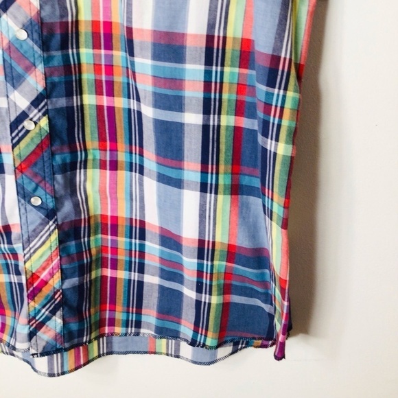 Wrangler button up shirt men 18 tall plaid short sleeve - Picture 4 of 8